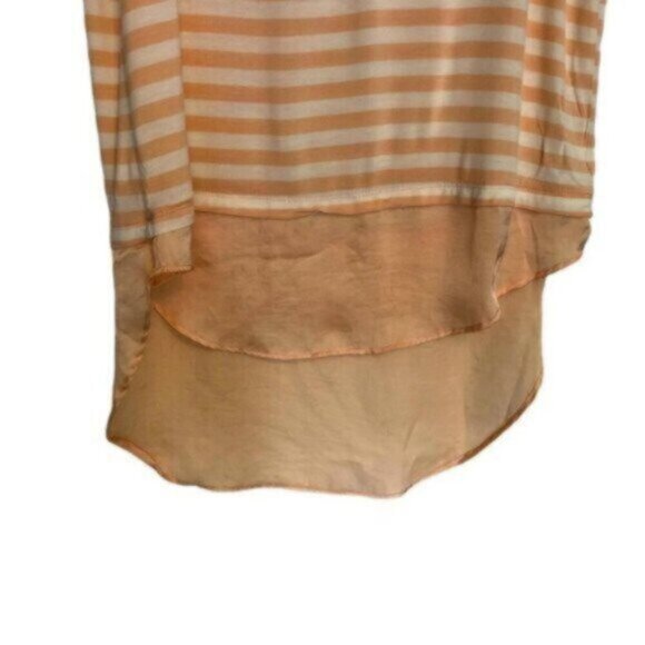 Anthropologie | Bordeaux Women's Peach & Cream Striped Short Sleeve Top Size S - Picture 7 of 8